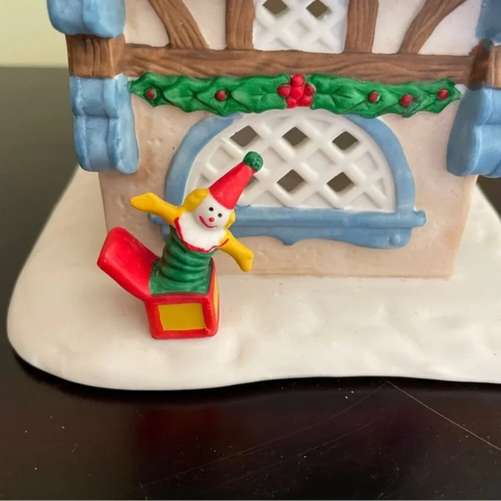 PartyLite Santa's Workshop Ceramic TeaLight Candle Christmas Village Elves P0269